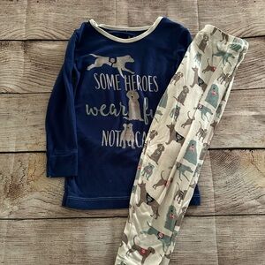 Kickee Pants Kids Pajama Set - Navy and Cream